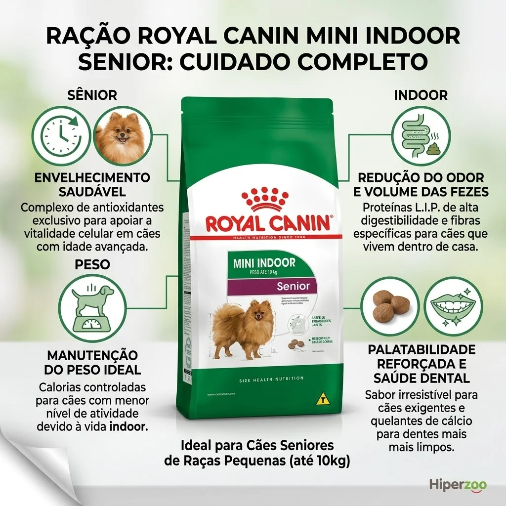 Ração Royal Canin Mini Indoor para Cães Sêniors Raças Pequenas - 7.5Kg - imagem 2