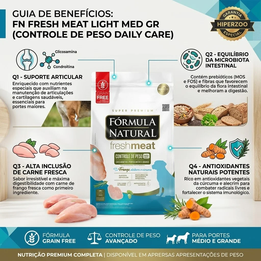 Ração Fórmula Natural Super Premium Fresh Meat Controle De Peso Cães Adultos Portes Médio E Grande Frango, Abóbora E Cúrcumao 2,5Kg - imagem 2