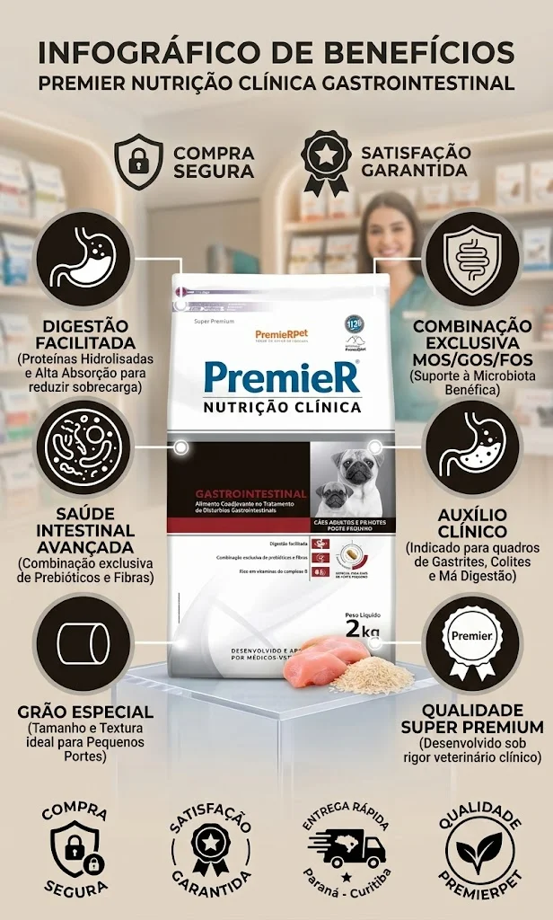 Ração Premier Nutrição Clínica Gastrointestinal para Cães Raças Pequenas 2Kg - imagem 2