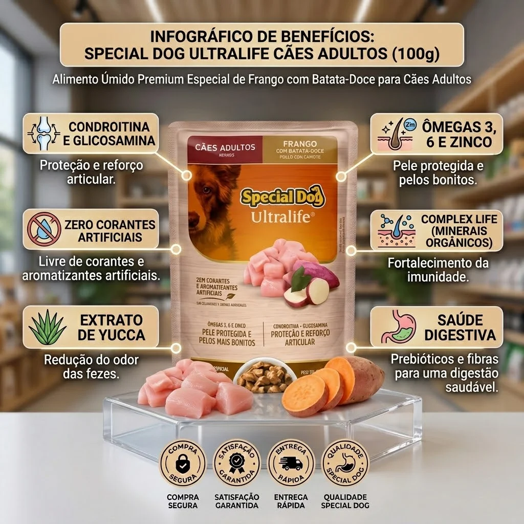 Ração Úmida Special Dog Ultralife para Cães Adultos Sabor Frango ao Molho 100g - imagem 2
