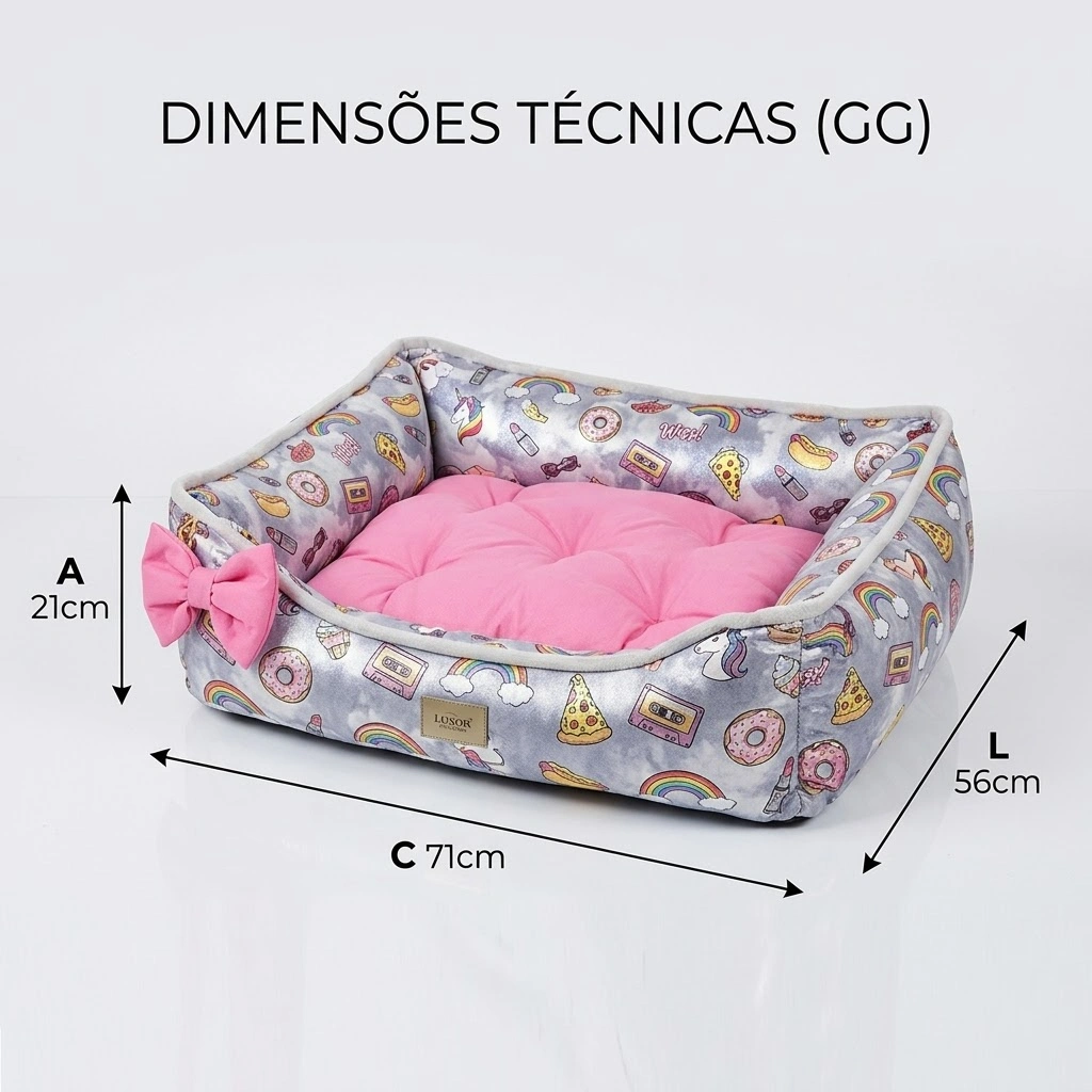 CAMA LUXO METALIZADA TAM G ROSA PETMANIA - imagem 2