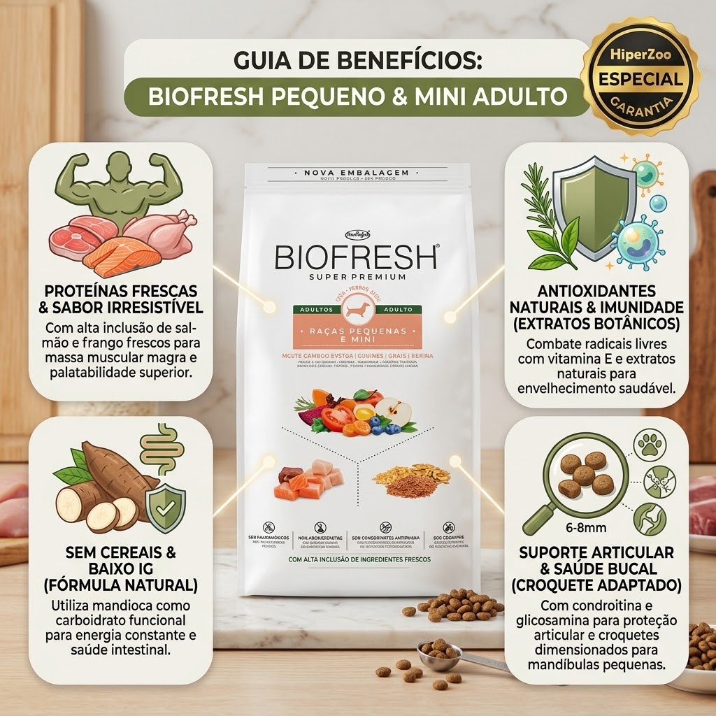 Ração Biofresh para Cães Adultos Raças Pequenas Sabor Mix de Carne, Frutas, Legumes e Ervas Frescas 3Kg - imagem 2