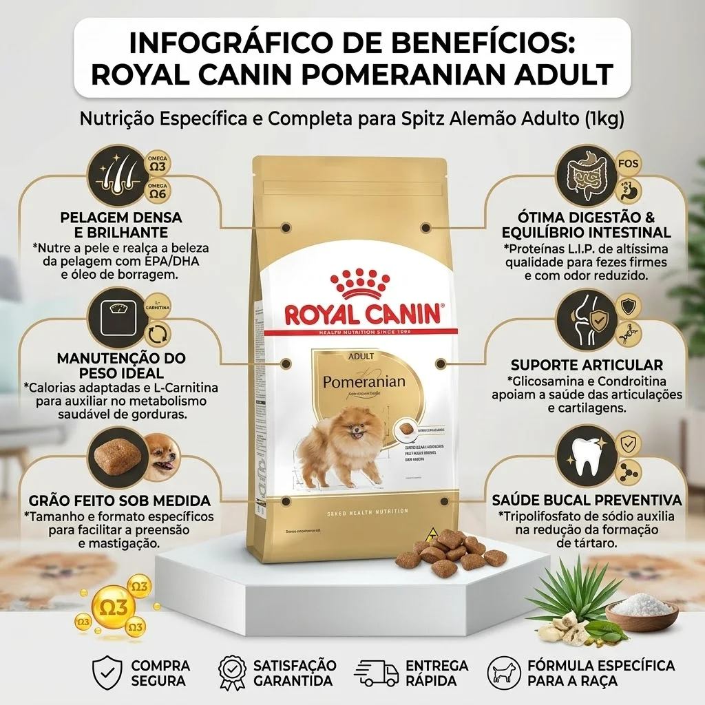 Ração Royal Canin para Lulu da Pomerânia para Cães Adultos - 01Kg - imagem 2