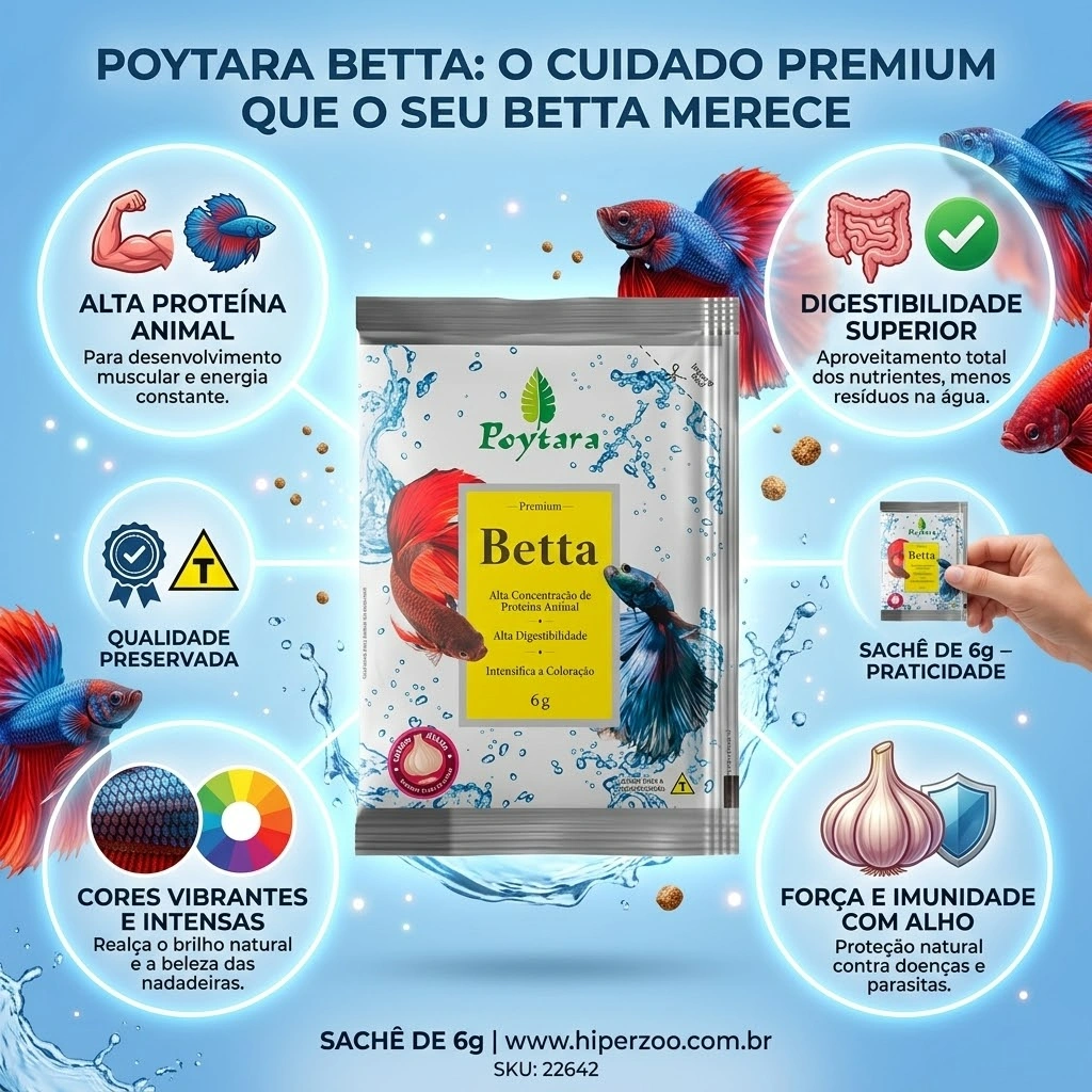 Ração Sachê  Betta Poytara 6g  - imagem 2