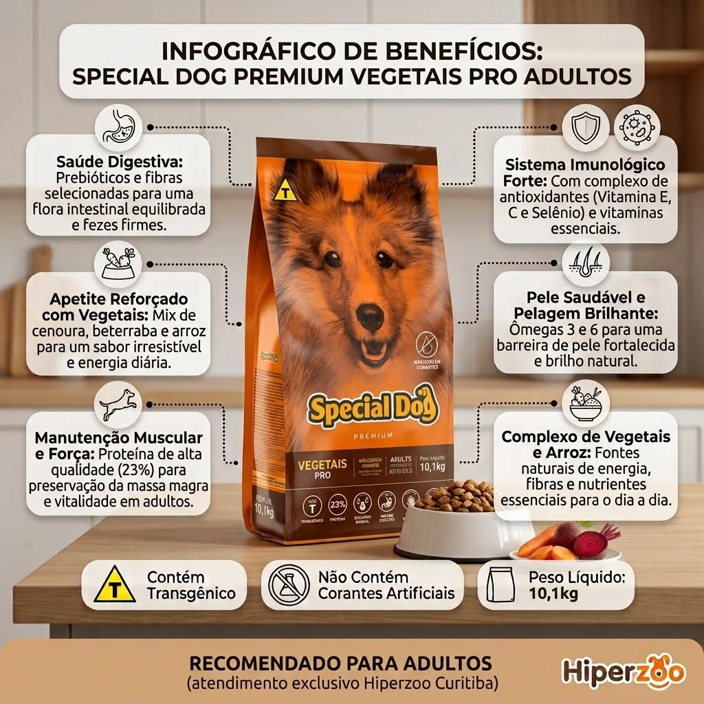 Ração Special Dog Pró Sabor Vegetais para Cães Adultos 10,1Kg - imagem 2