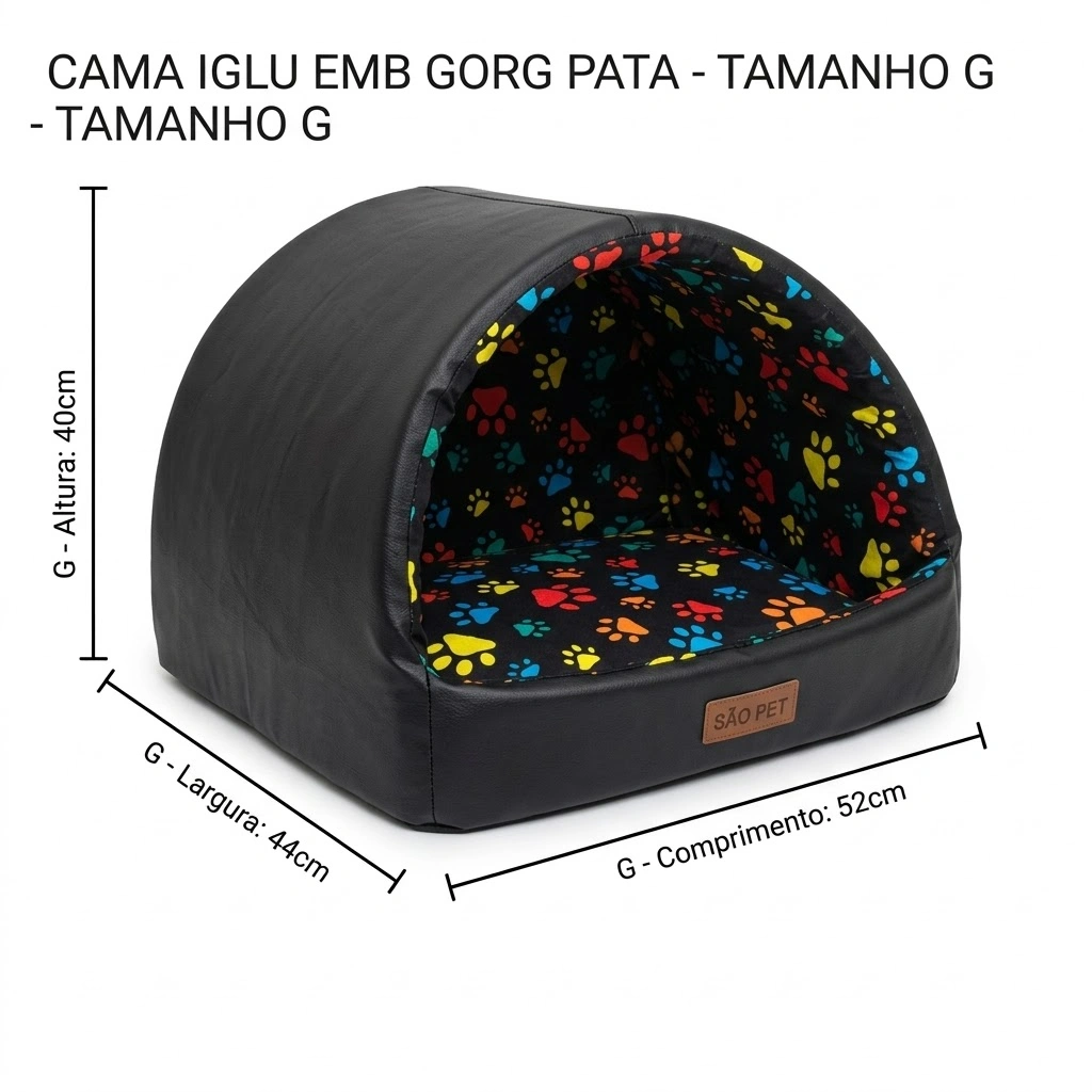 Cama Iglu Emborrachada Gorg Preto G 52x44x40Cm - imagem 2