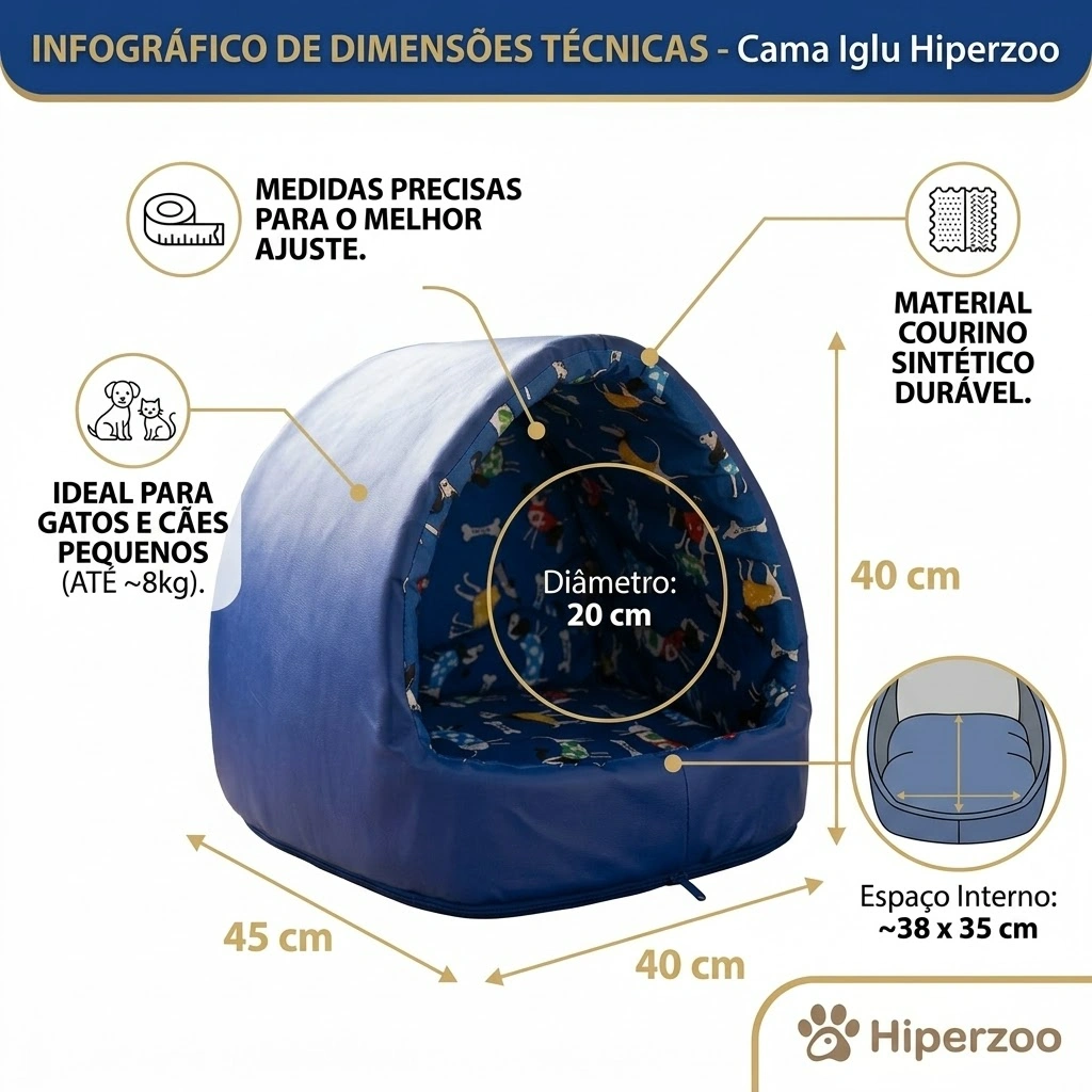 Cama Euopa Emborrachada Gorg M Azul 40x40x35Cm - imagem 4