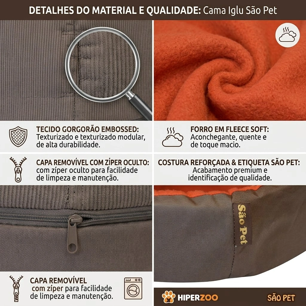 Cama Pet Iglu Emborrachada Tamanho G - imagem 3