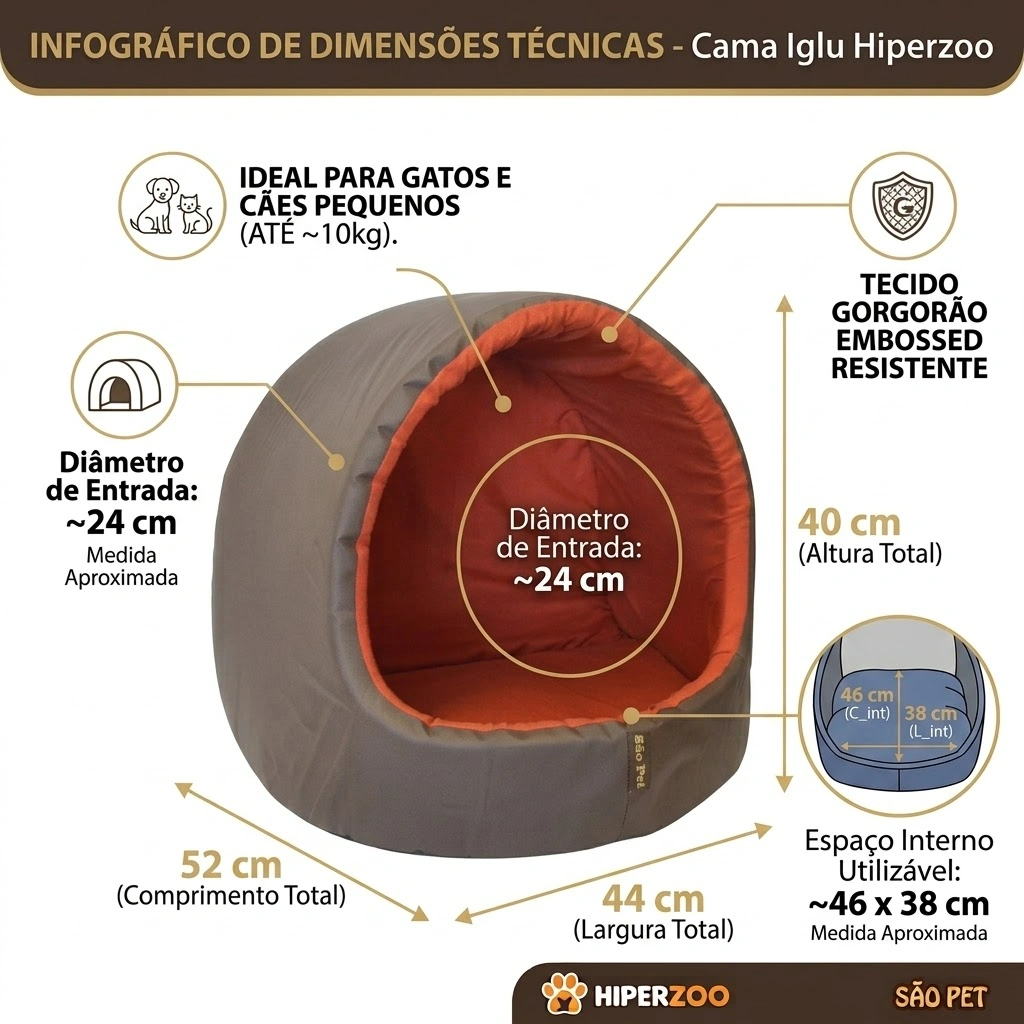 Cama Pet Iglu Emborrachada Tamanho G - imagem 4