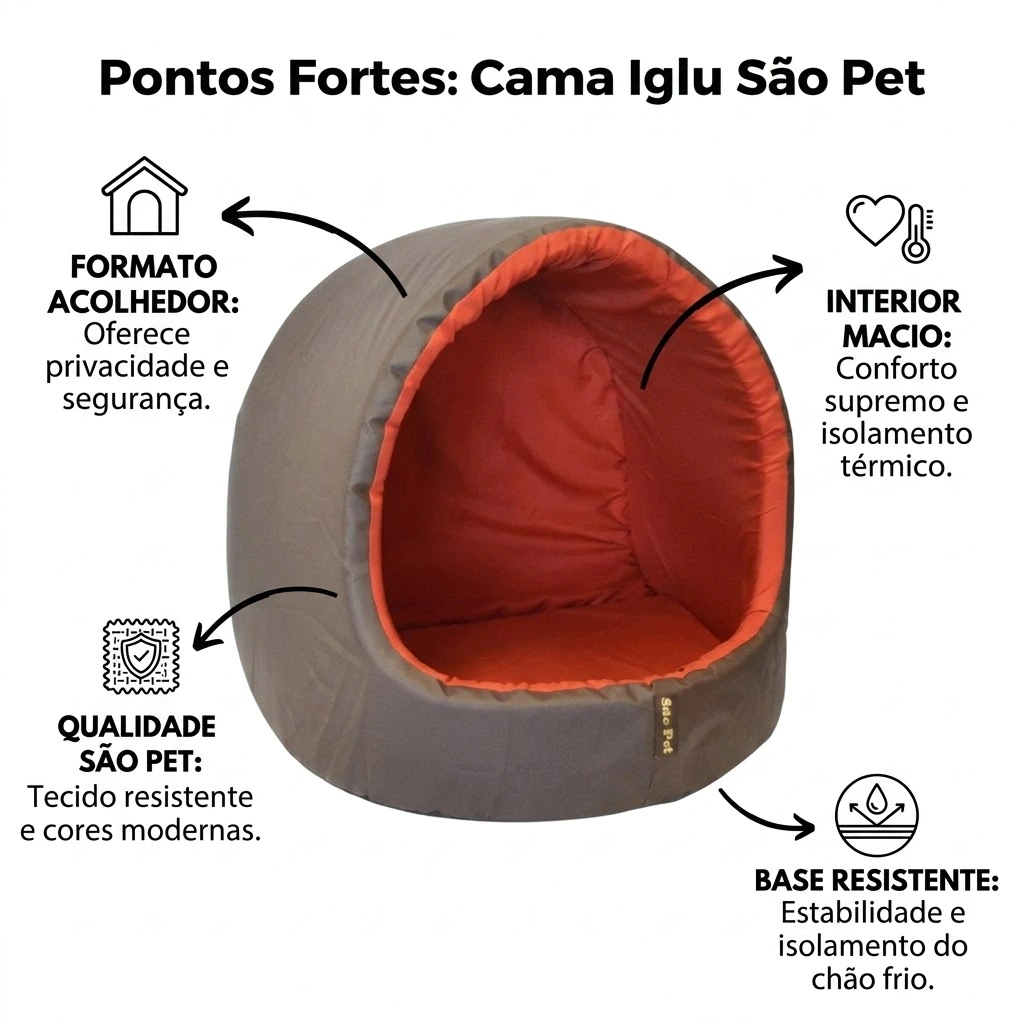 Cama Iglu Emb Gorg M Marrom  - imagem 3