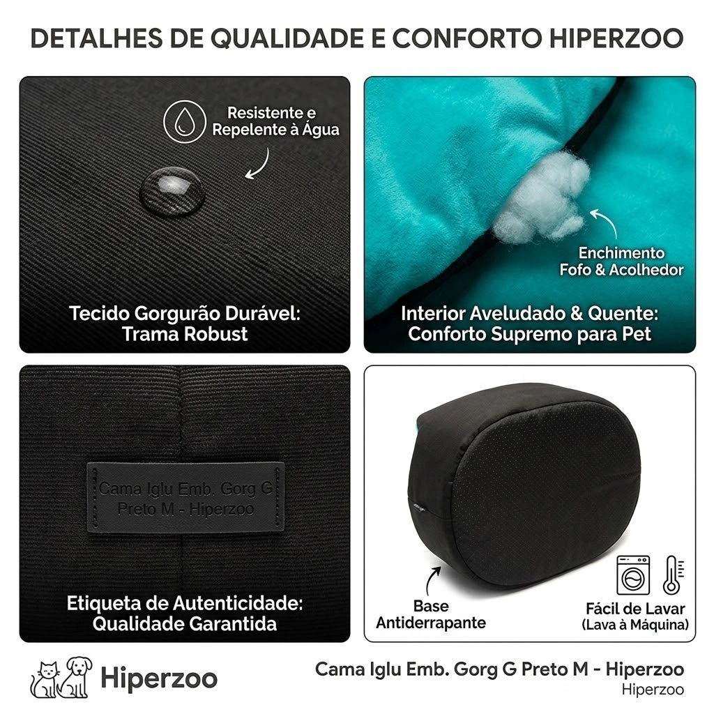 Cama Pets Iglu Emborrachada Tamanho M - imagem 3