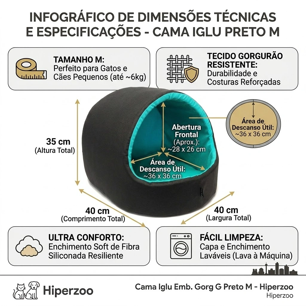 Cama Pets Iglu Emborrachada Tamanho M - imagem 4