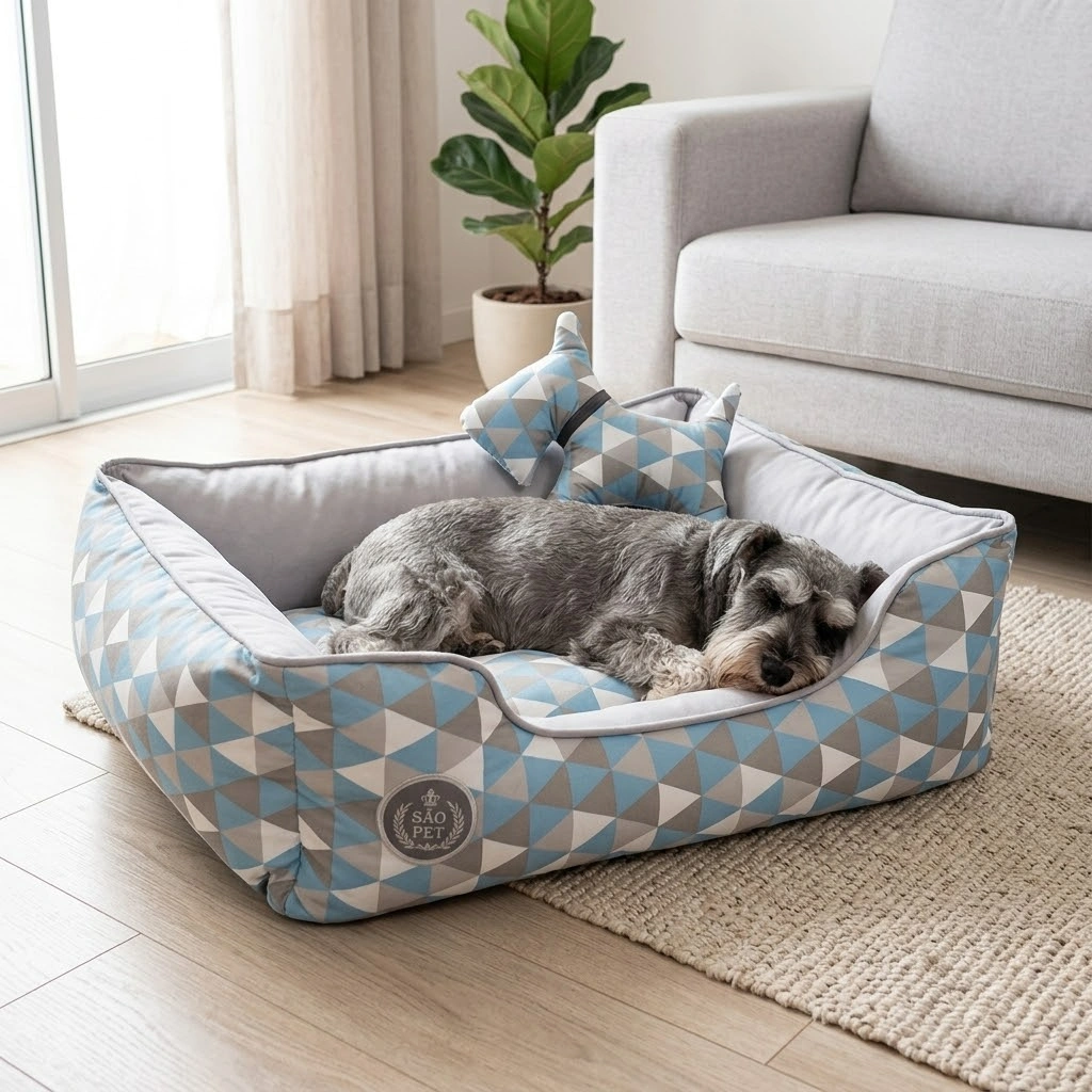 Cama para Cães São Pet Rubi Dupla Face Azul G 60 x 72 x 19 cm - imagem 2
