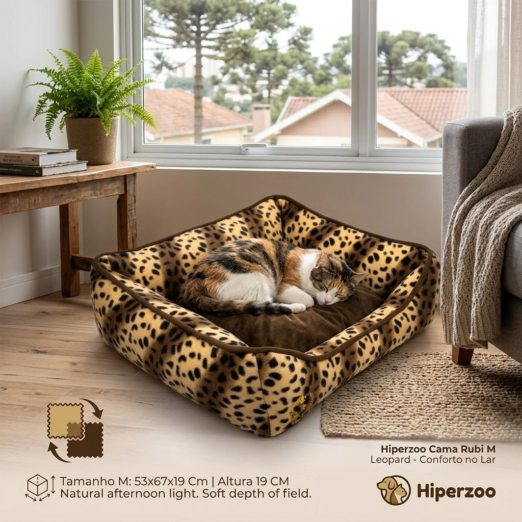 Cama Rubi Dupla Face em Algodão M Marrom 53x67x19Cm - imagem 2