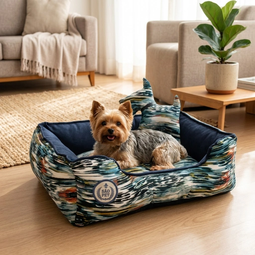 Cama Rubi Dupla Face Azul P 42x55x17Cm - imagem 2