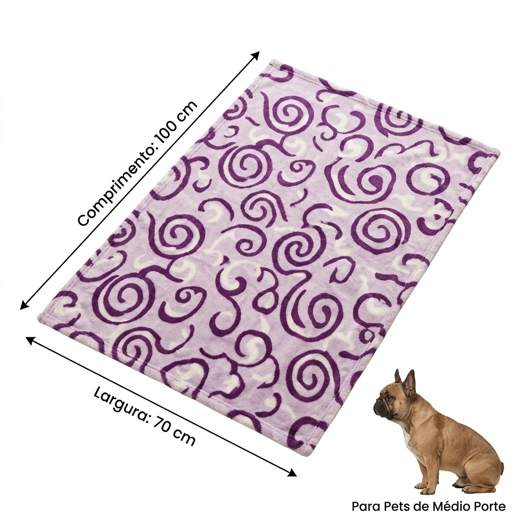Manta Pet Meu Pet em Microfibra para Cães e Gatos 70x100cm  Cores Sortidas - imagem 4