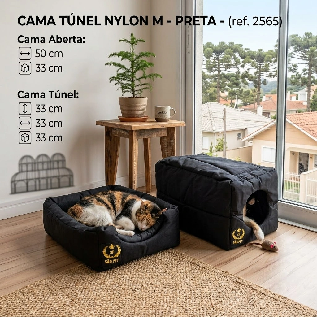 Cama Tunel Nylon M Preta - imagem 2