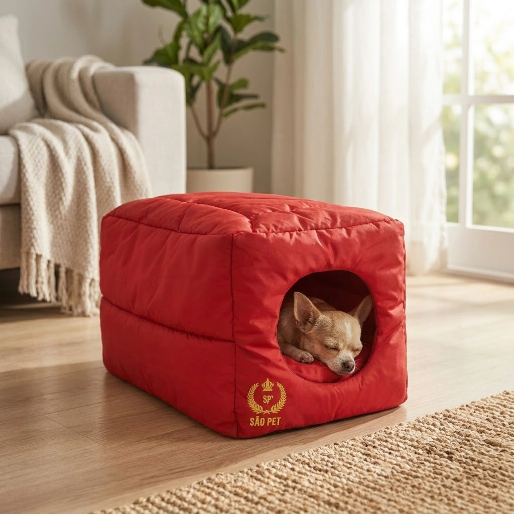 Cama São Pet Túnel Nylon Vermelha Para Cães Tamanho P - imagem 2