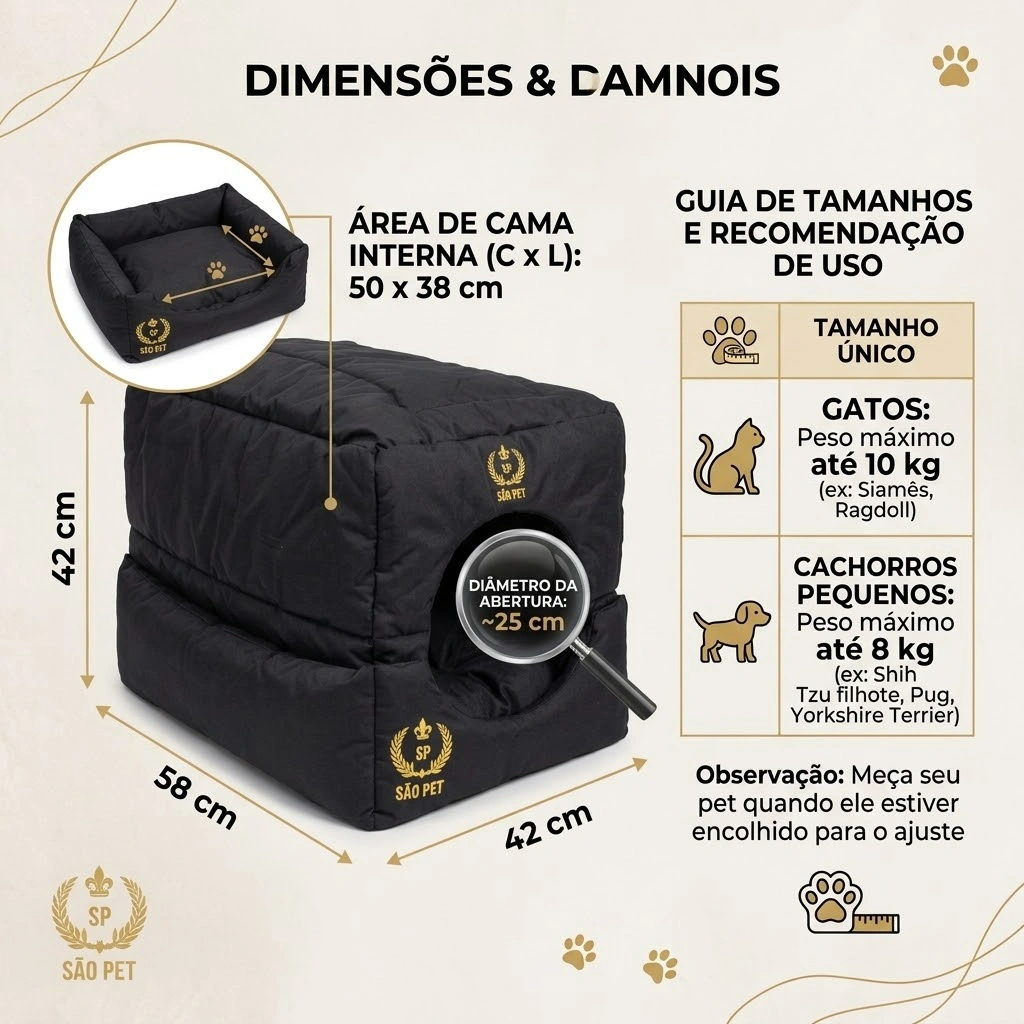 CAMA TUNEL NYLON 600 G PT 58X42X42CM - imagem 5
