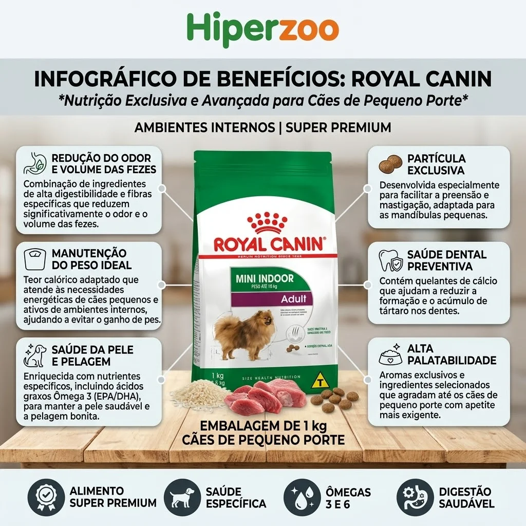 Ração Seca Royal Canin Mini Indoor Adult para Cães Adultos de Porte Pequeno 1Kg - imagem 2