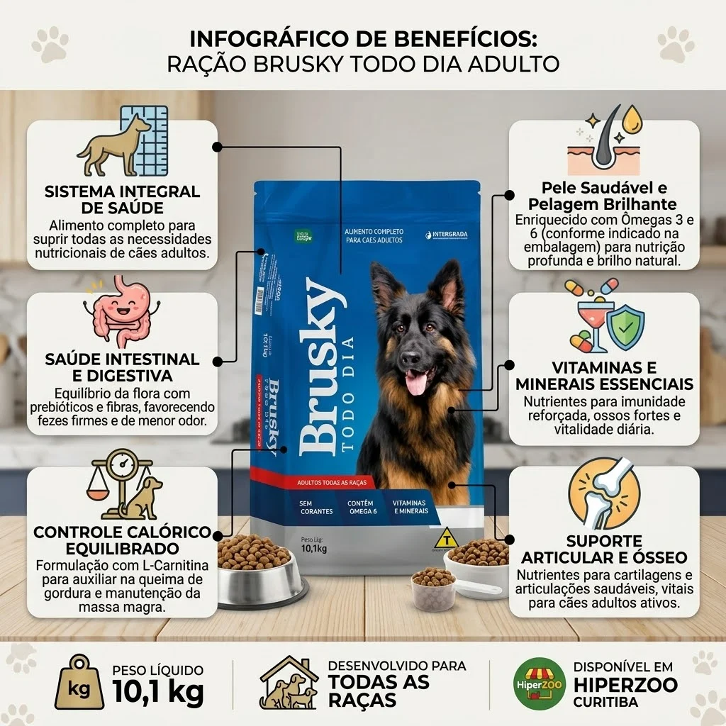 Ração Brusky Todo dia Adulto 10,1Kg - imagem 2