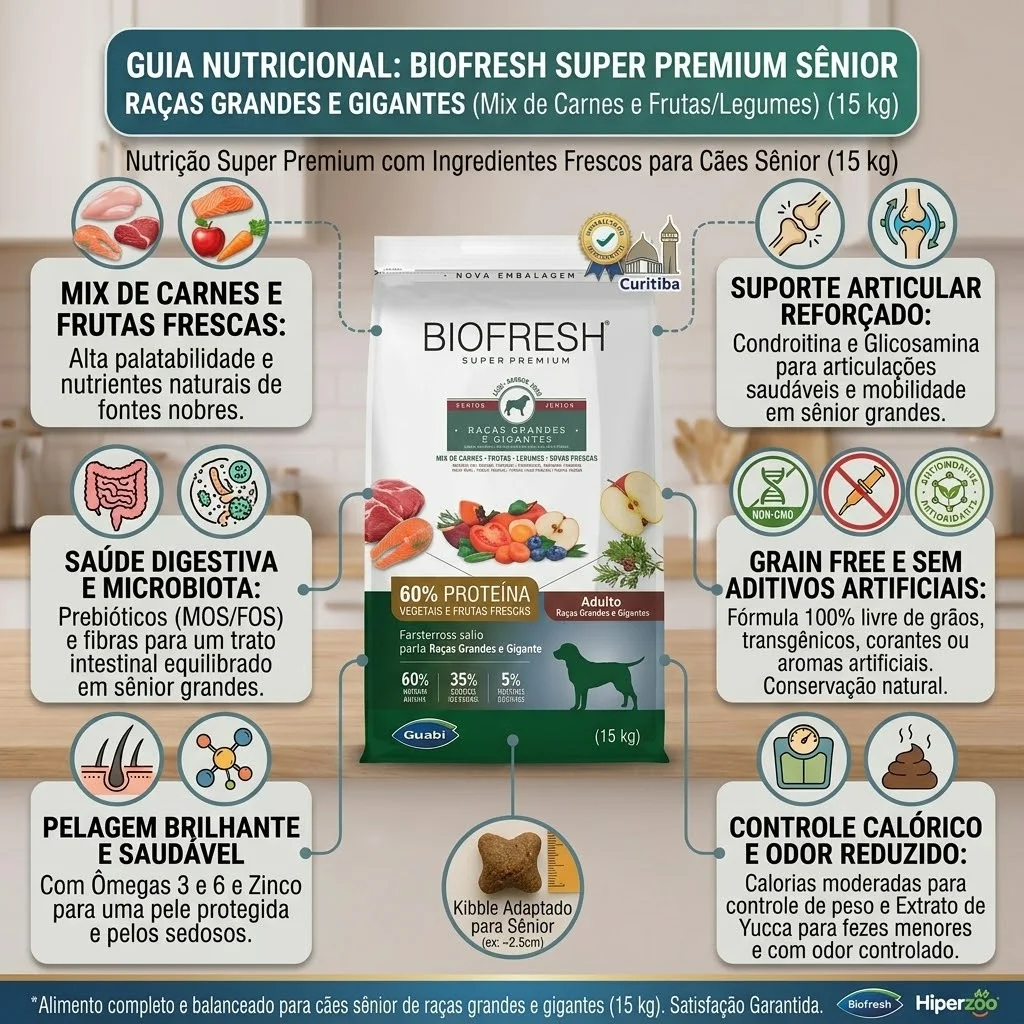 Ração Biofresh para Cães Sênior de Raças Grandes e Gigantes 15Kg - imagem 2