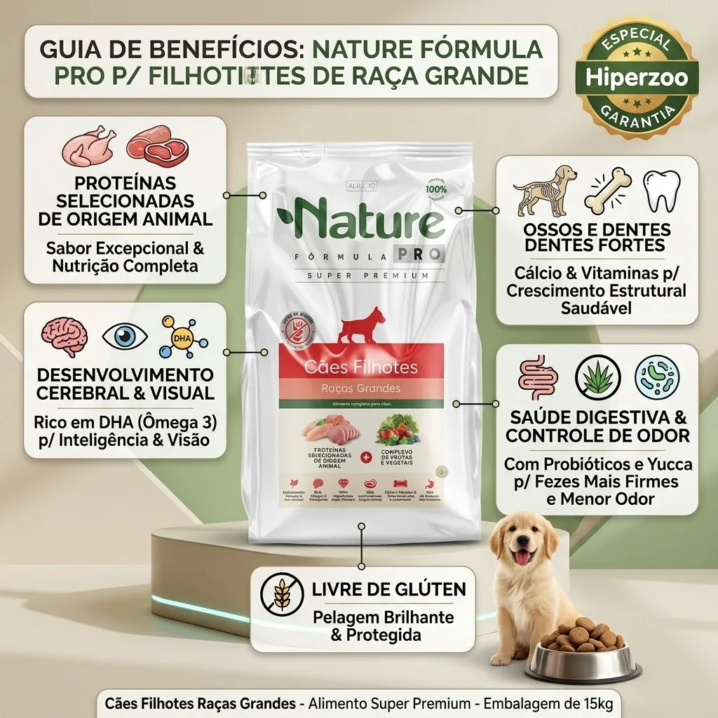 Ração Nature Fórmula PRO Cães Filhotes Raças Grandes 15Kg - imagem 2