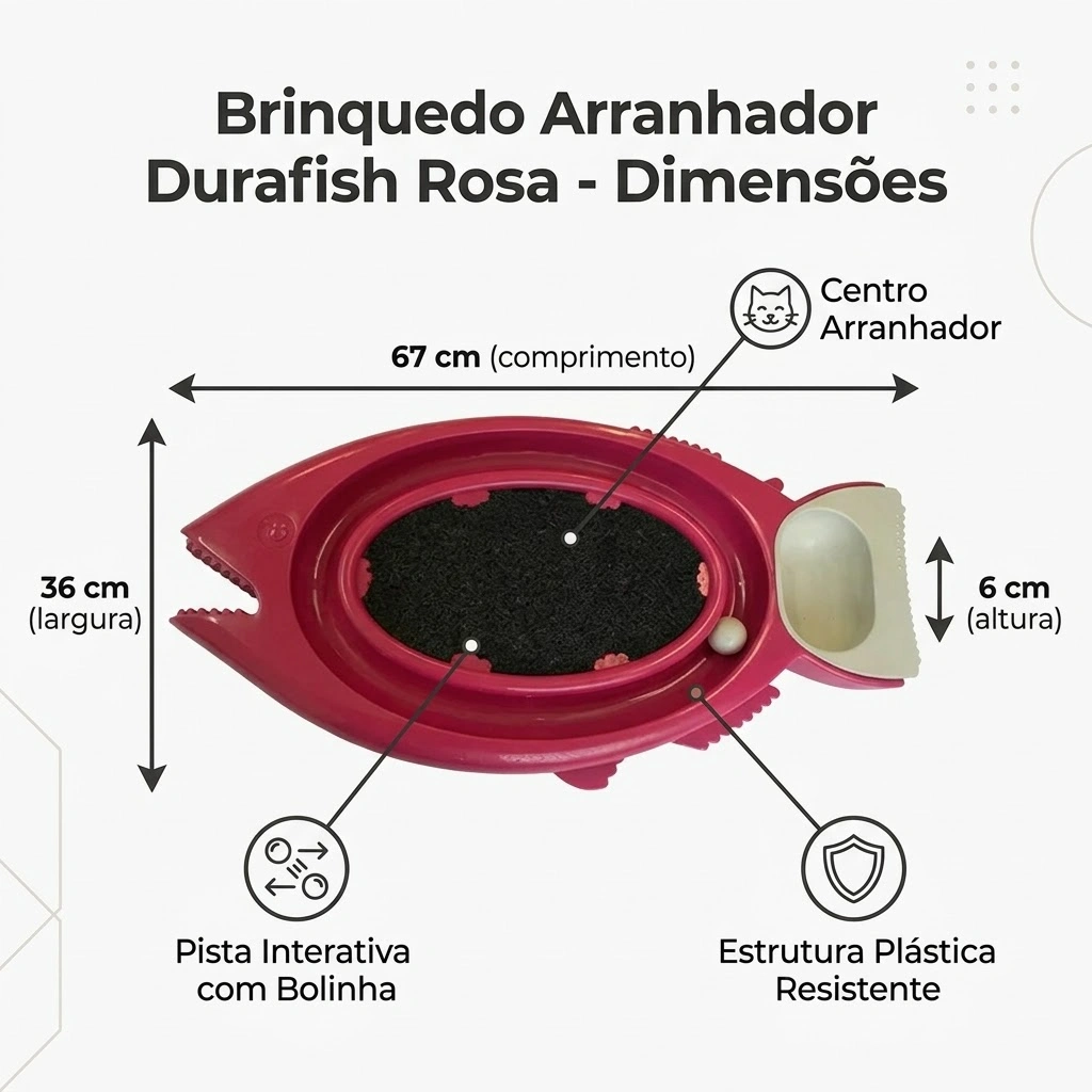 Brinquedo Arranhador Durafish Rosa para Gatos - imagem 3
