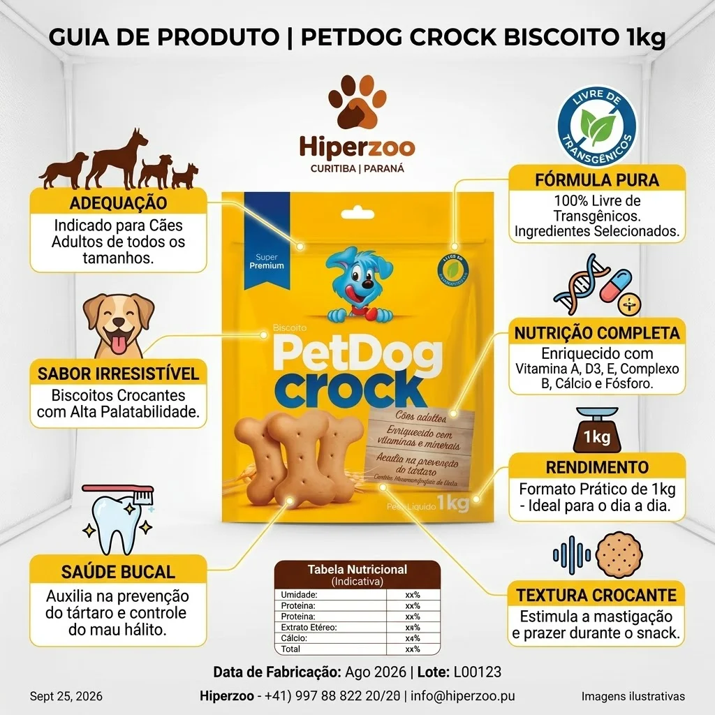 Biscoito Pet Dog Crock Tradicional 1Kg - imagem 2