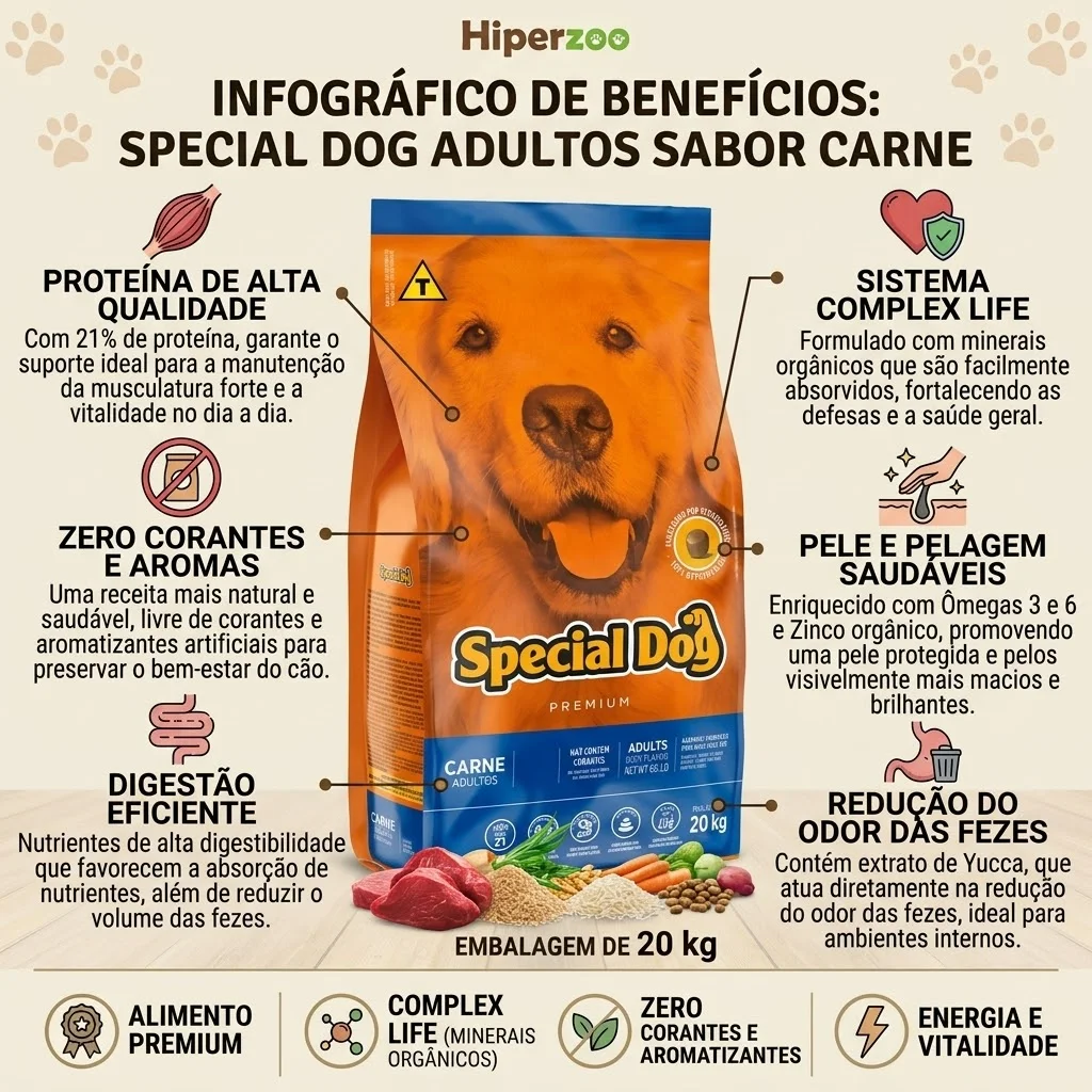 Ração Special Dog Sabor Carne para Cães Adultos 10,1Kg - imagem 2