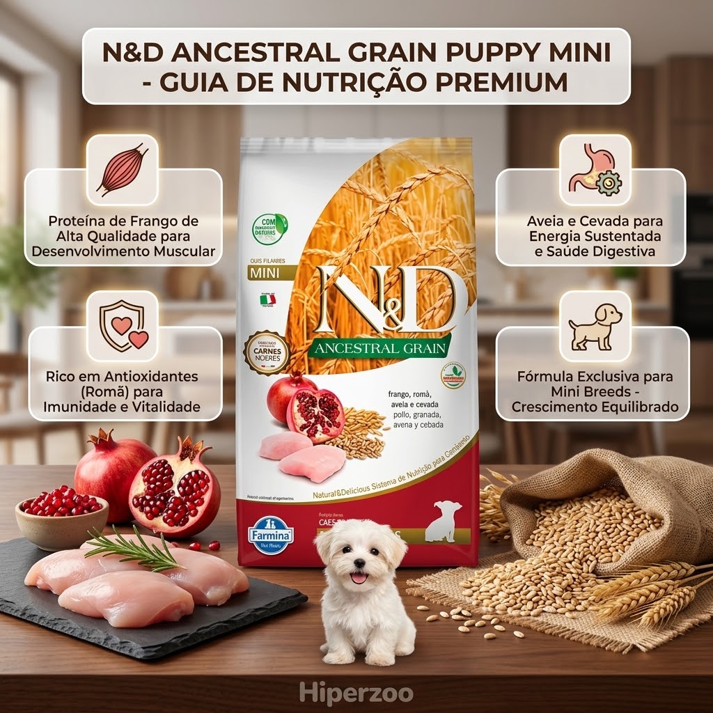 Ração Seca N&D Ancestral Grain Cães Puppy Mini Frango 10,1 kg - imagem 2