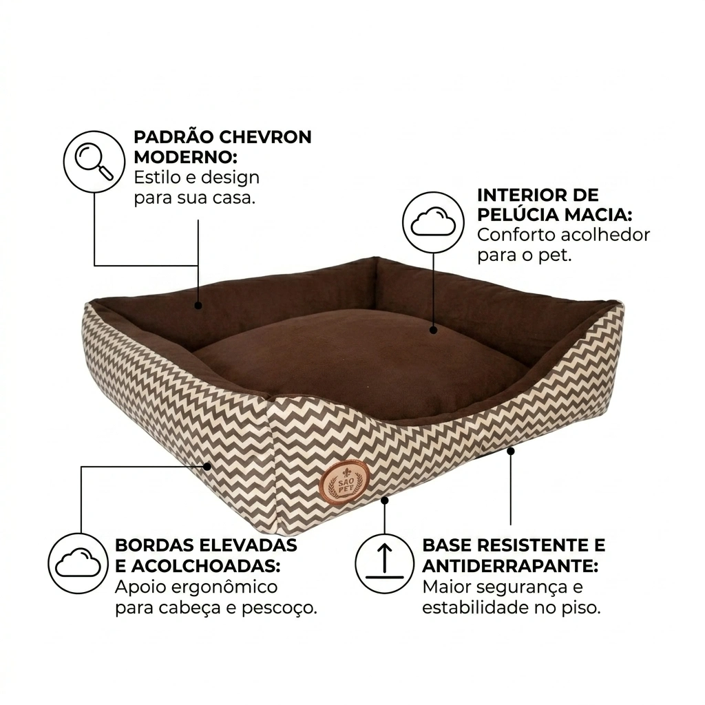 Cama São Pet Safira Cor Marrom Tamanho P - imagem 3