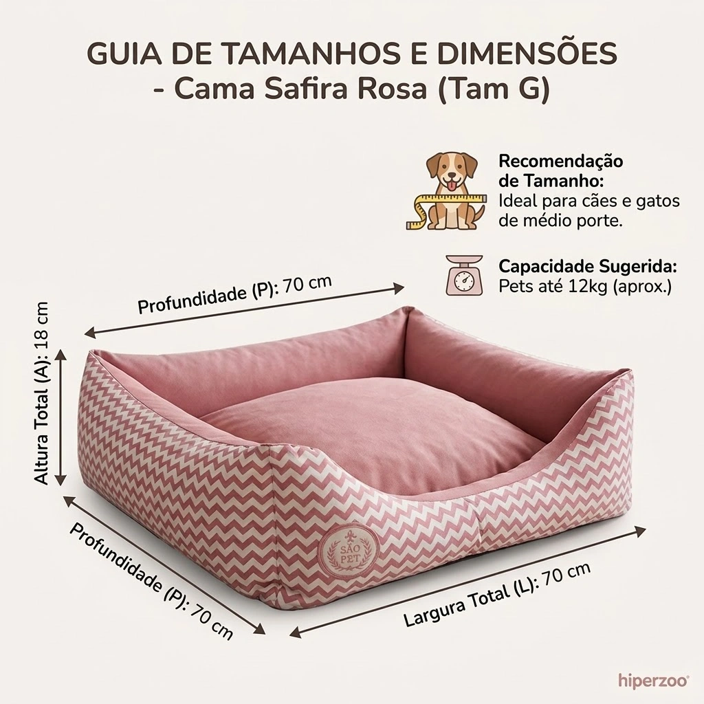 Cama São Pet Safira Rosa Tamanho G  - imagem 4