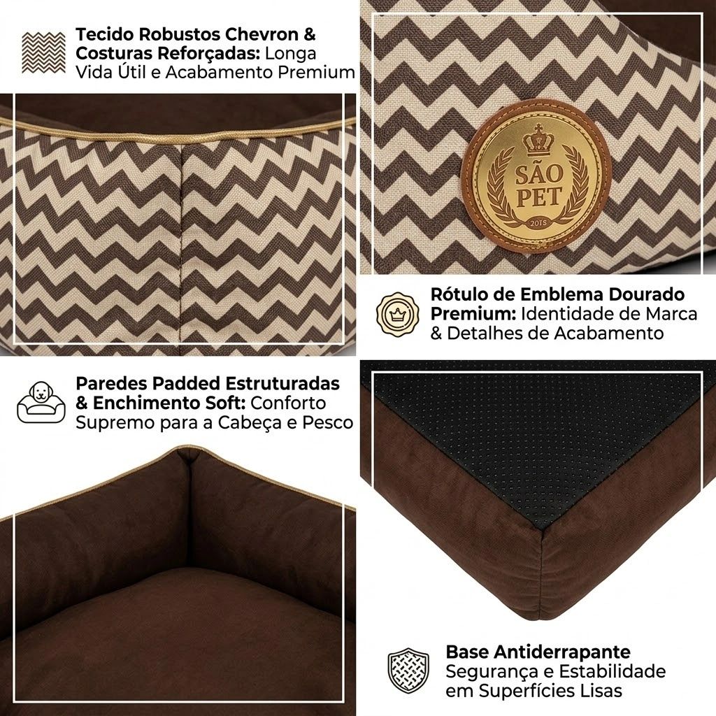 Cama São Pet Safira Cor Marrom Tamanho G - imagem 3