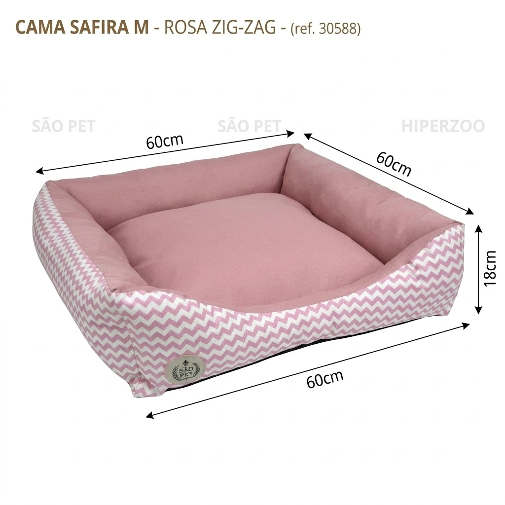 Cama São Pet Safira Rosa Dupla Face Tamanho M - imagem 2