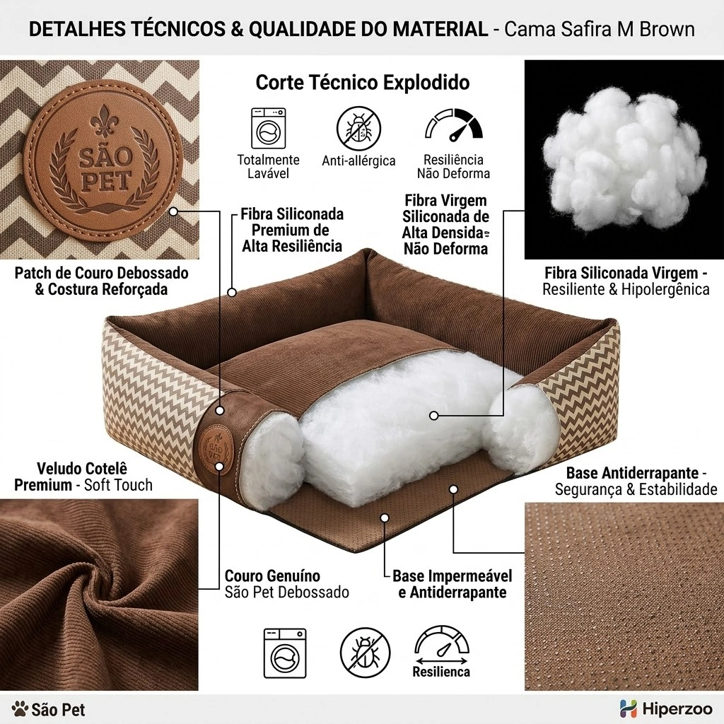 Cama São Pet Safira Cor Marrom Tamanho M - imagem 3