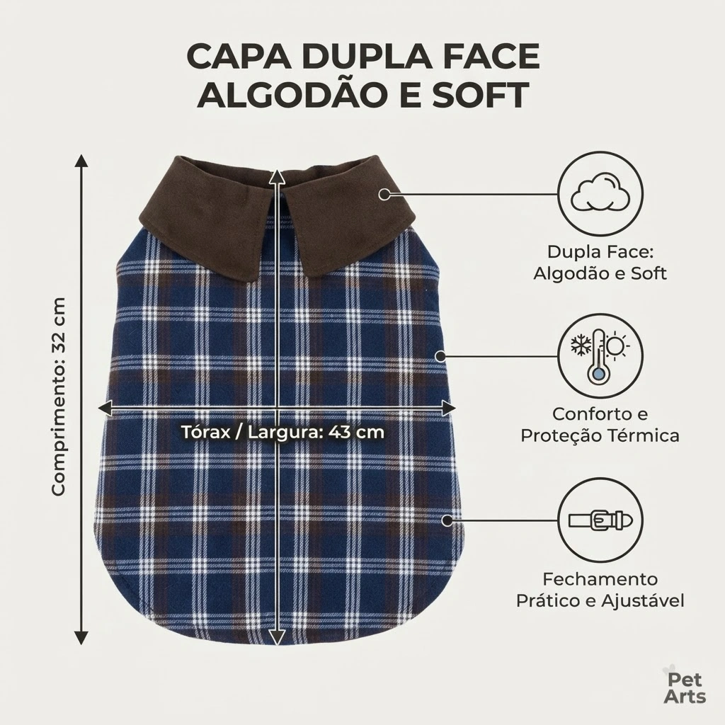 Capa Dupla Face Em Algodão e Soft 32X43Cm - imagem 2
