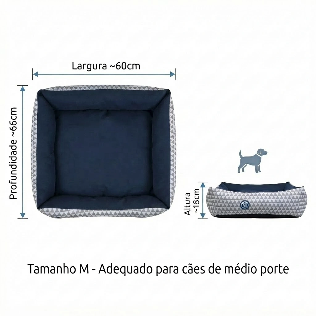 Cama São Pet Safira Azul Dupla Face Tamanho M - imagem 4