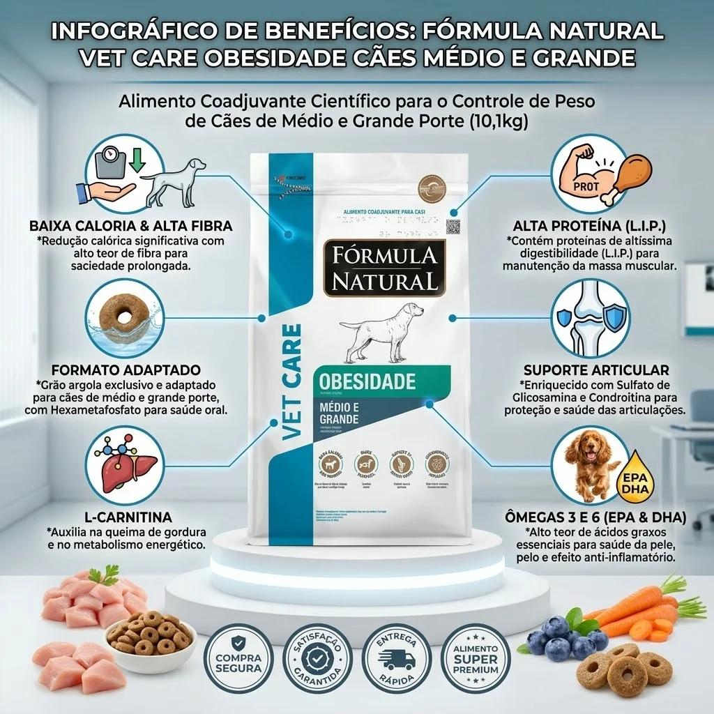 Ração Fórmula Natural Vet Care Obesidade para Cães de Porte Médio e Grande 10,1Kg - imagem 2