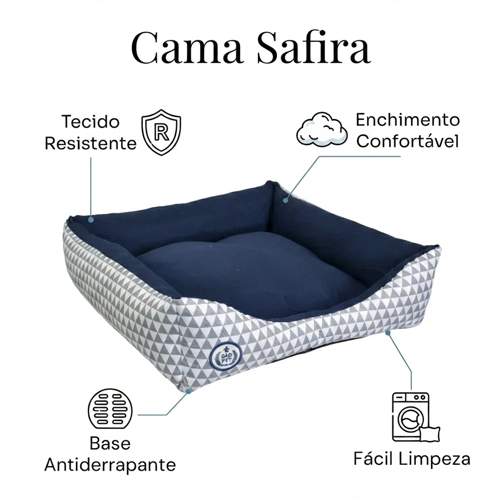 Cama São Pet Safira Azul Dupla Face Tamanho M - imagem 3