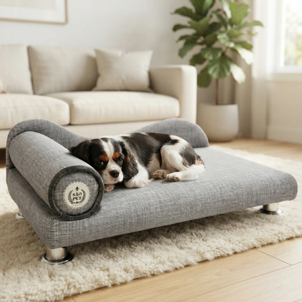 Cama São Pet Divã Luxo Para Cães Cinza  - imagem 2
