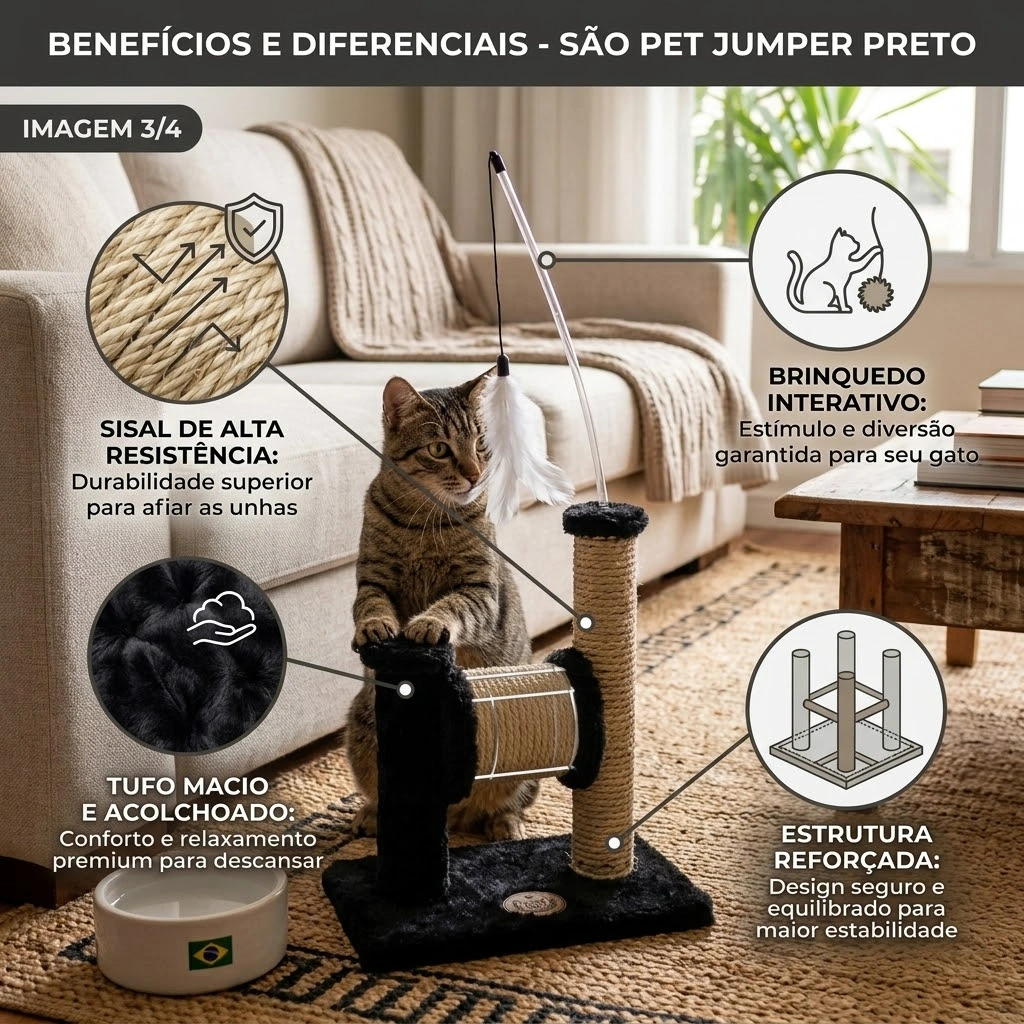 Arranhador São Pet Spin Preto  - imagem 3