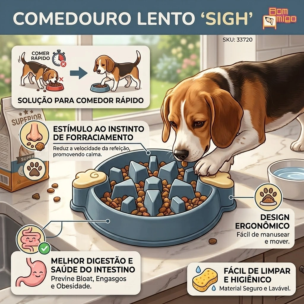 Comedouro Lento Sigh Bom Amigo para Cães - imagem 2