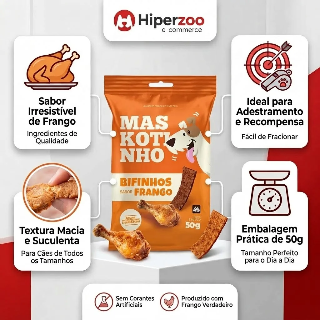 Bifinho Maskotinho para Cães Sabor Frango 50g - imagem 2