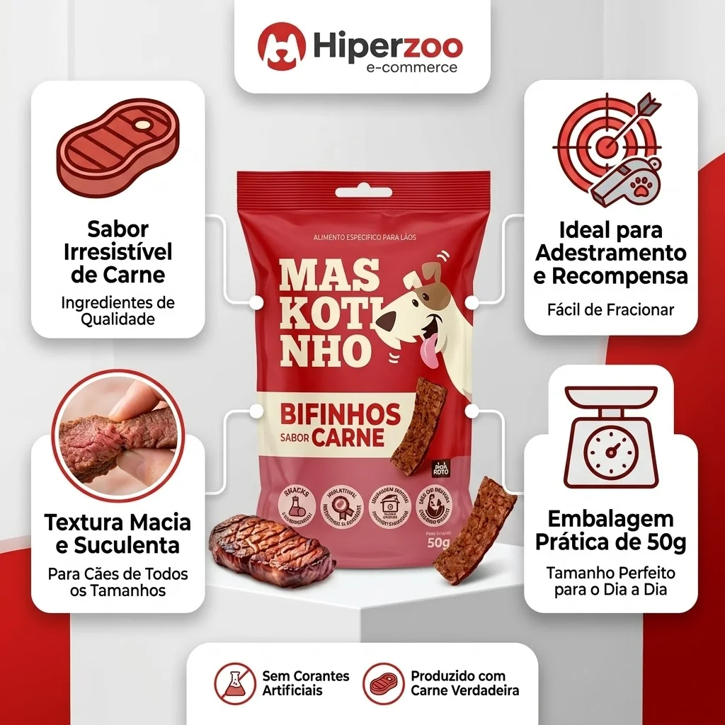 Bifinho Maskotinho para Cães Sabor Carne 50g - imagem 2