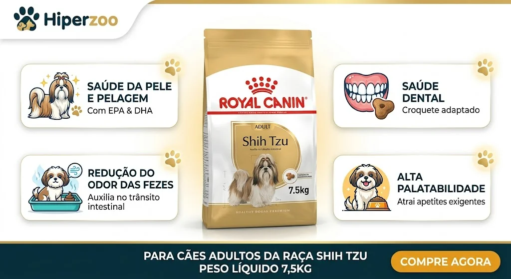 Ração Royal Canin para Cães Adultos da Raça Shih Tzu 7,5Kg - imagem 2