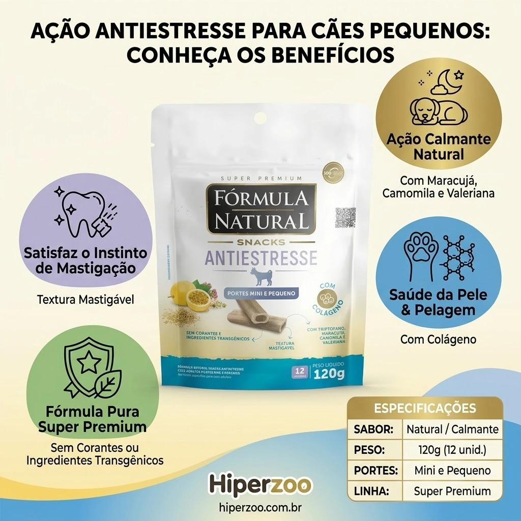 Snacks Fórmula Natural Antiestresse Cães Adultos Portes Mini e Pequeno 120g - imagem 2