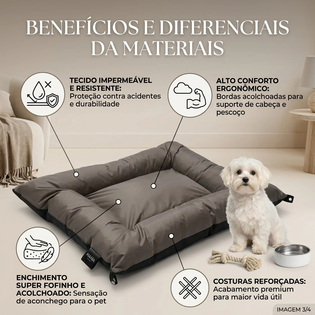Colchonete Pet Mania Impermeável Cor Marrom Tamanho Médio - imagem 3