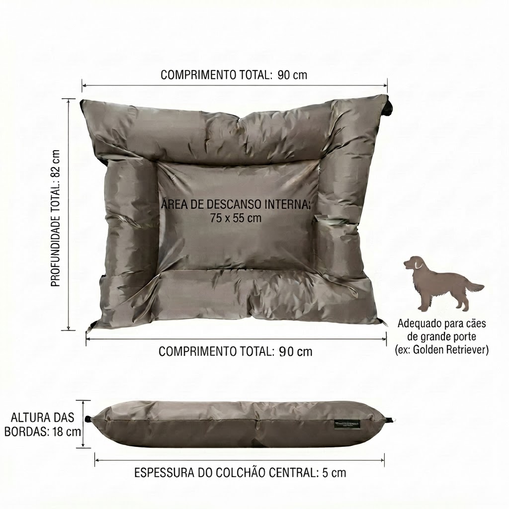 Colchonete Pet Mania Impermeável Cor Marrom Tamanho Gigante - imagem 3