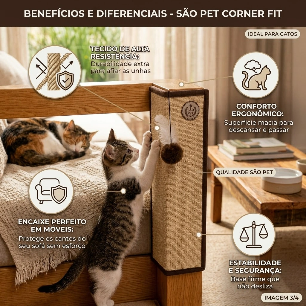 Arranhador São Pet Corner Flap com Sisal  - imagem 3